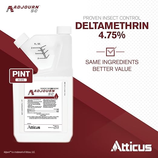 Atticus Adjourn SC Insecticide Concentrate (16 Ounce) - Deltamethrin 4.75% - Indoor and Outdoor Insect Control - Spiders Ants Bedbugs Fleas Ticks Wasps Lice and More