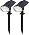Ejoyous Solar Landscape Spot Lights 2 PCS Lawn Lamp Wall Light Outdoor Garden Lamp IP67 Water Proof Landscape Spotlights for Garden Patio Yard Fence Landscape Courtyard