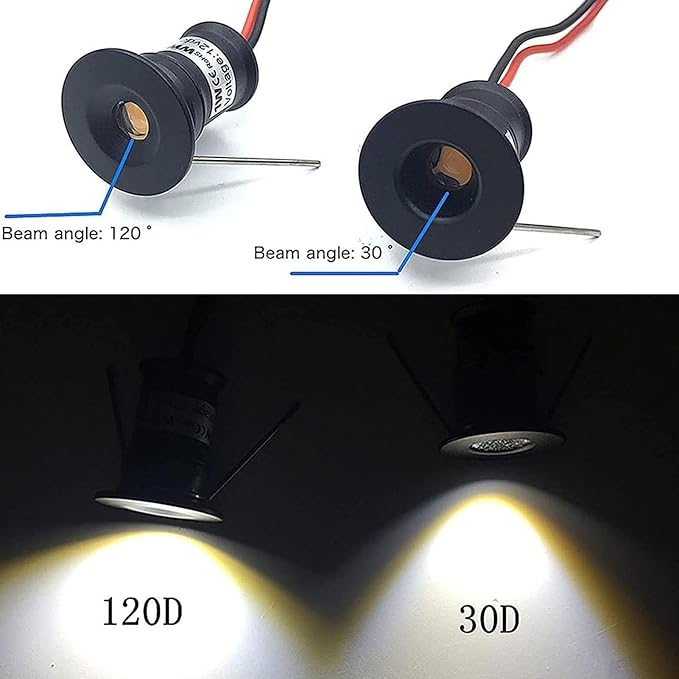 4PCS 1W Landscape Lights - 12V Mini Ceiling Spotlight Outdoor Buried Lamp LED Embedded Spotlight for Closet Hallway Showcase IlluminationWarm Light 120°