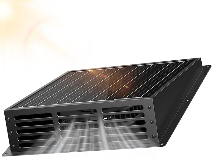 25W Solar Fan for Chicken Coop 430CFM Solar Exhaust Fan with IP67 Waterproof Solar Panel-No Wiring Required Easy Install Greenhouse Fan for Shed AtticBarn Dog House