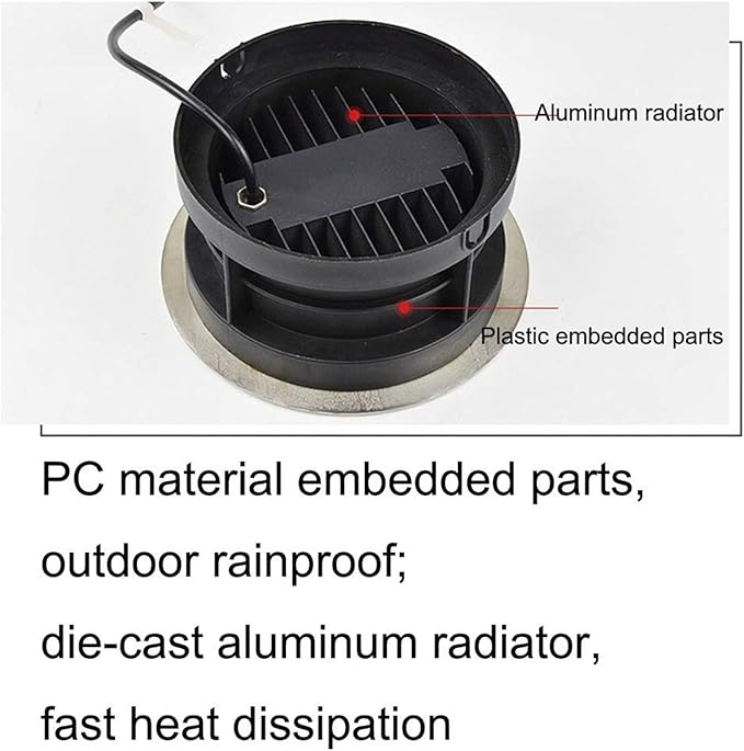 Underground Light LED 85-265V Beam LED Floodlight IP67 Waterproof Wall Washer Glare-Free Round Outdoor recessed spotlights Easy to Install Landscape Light Main Power (Cold White 15W)