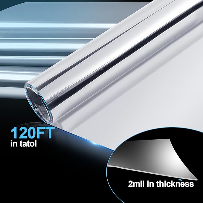 Highly Reflective Mylar Film Roll 4FT x 120FT 2 Mil Silverfor Outdoor Indoor GrowRoom DecorationScene Arrangement Art Photography