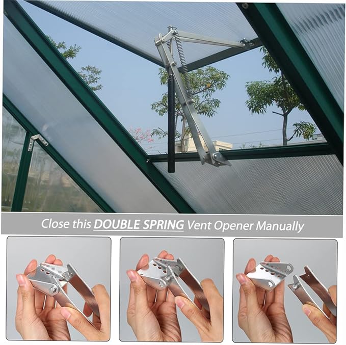 Decdeal Window Opener Greenhouse Automatic Temperature Controlled Window Opener Auto Solar Heat Sensitive Greenhouse Vent Opener with Cylinder Lifts 7kg/15lb Double Spring