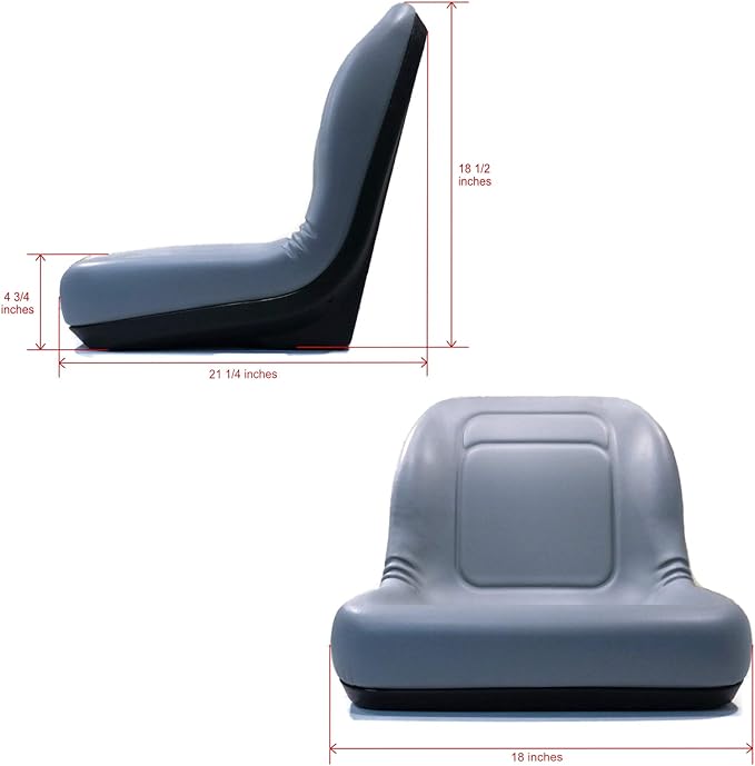 The ROP Shop Gray High Back Seat &amp Bracket fit AGCO Lawn Mowers 2025 2027 3170522H ZT1850