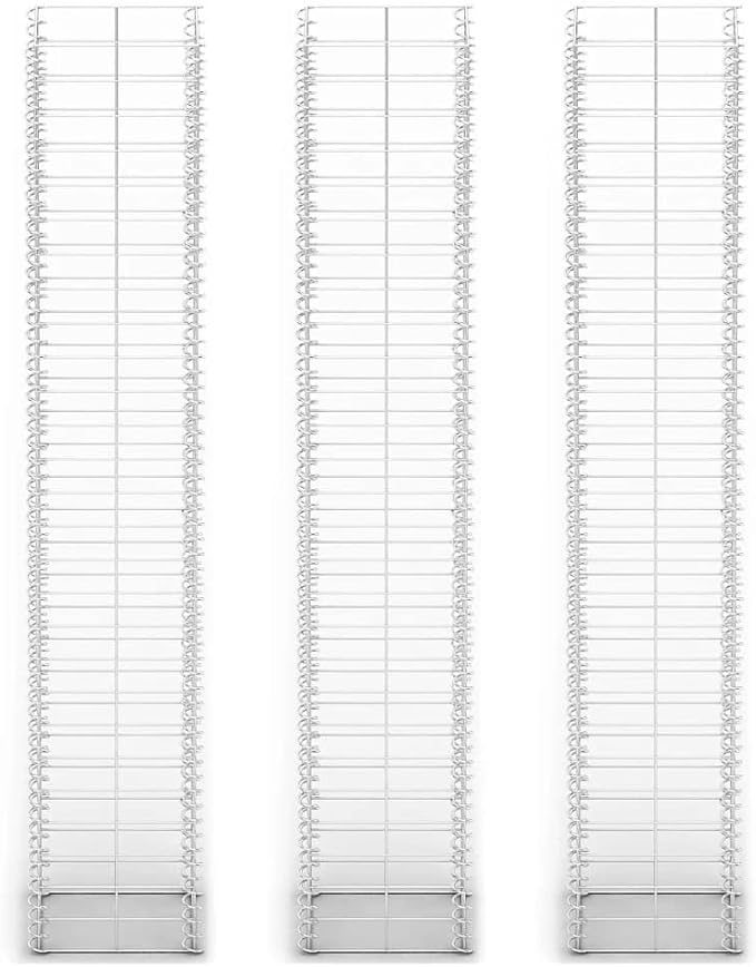 Gabion Set 3 pcs Galvanized Wire 9.8x9.8x59 Gabion Raised Bed Gabion Cages Basket Steel Woven Gabion Net for Backyard Garden