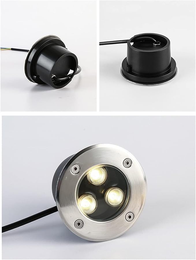 Ground LED Landscape Lights - Outdoor Buried Lights AC85-110V LED Spotlight IP65 Waterproof Walkable Outdoor Avenues Paths Garden Lighting Recessed Ground LightWarm White 4a5W