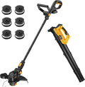 Cordless Weed Eater &amp Leaf Blower Combo Compatible with Dewalt 20V Max Battery(Tool Only) 12 Weed Wacker &amp String Trimmer Edger 3-in-1 Battery Operated Weed Trimmer with Auto-Feed