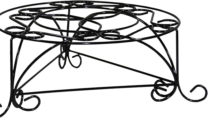 6.25 H Mosaic Metal Black Gold Plant Stand YE22
