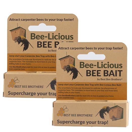 Best Bee Brothers Bee-Licious Carpenter Bee Bait All-Natural Pheromone Lure 10 ml Squeeze Tube 2-Pack