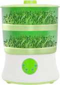 110V Bean Sprouts Machine 2 Layers Intelligent Automatic Bean Seed Sprouter with 3 Seasonal Modes for Home Grow Soybean Mung Bean Red Bean