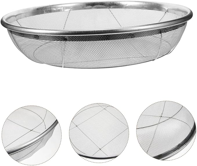 Garden Soil Sifter Stainless Steel Sieve for Rocks Dirt and Compost Manual Gardening Tool Diameter and Mesh for Efficient Soil Filtering