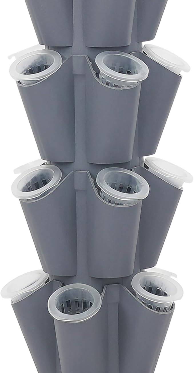 Hydroponic Growing System 50-Plant Vegetable Planter Tower with Wheels Outdoor Indoor Garden Vertical Planter Germination Kit with Water Pump Intelligent Water Circulation &amp Timer Function
