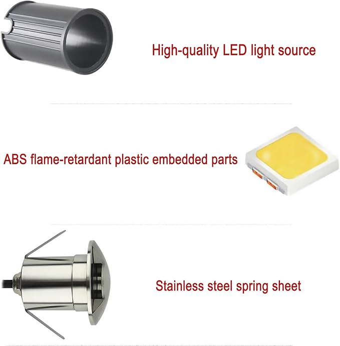 Outdoor Landscape Lamp - LED Buried Lights DC 24V Low VoltageOne / Two / Four Side Wall Light IP67 Waterproof Recessed LED Spotlight Inground Driveway Pathway Lights Easy To Install(WARM WHITE1W-