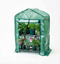 KINZZY Premium 2 Tier Portable mini Greenhouse with Heavy Duty PE Cover Plus Reinforced Shelving Within 33 lbs Weight Capacity 23 X 18 X 34 Inch