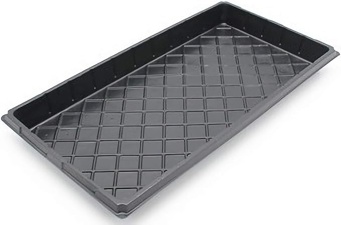 10 Pack of Durable Black Plastic Growing Trays (Without Drain Holes) 21 x 11 Perfect Garden Seed Starter Grow Trays: for Seedlings Indoor Gardening Growing Microgreens Soil or Hydroponic.