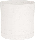 Bloem Mathers 10 Vanilla Bean Round Modern Resin Garden Planter Pot with Drainage Holes and Removable Saucer Tray Included
