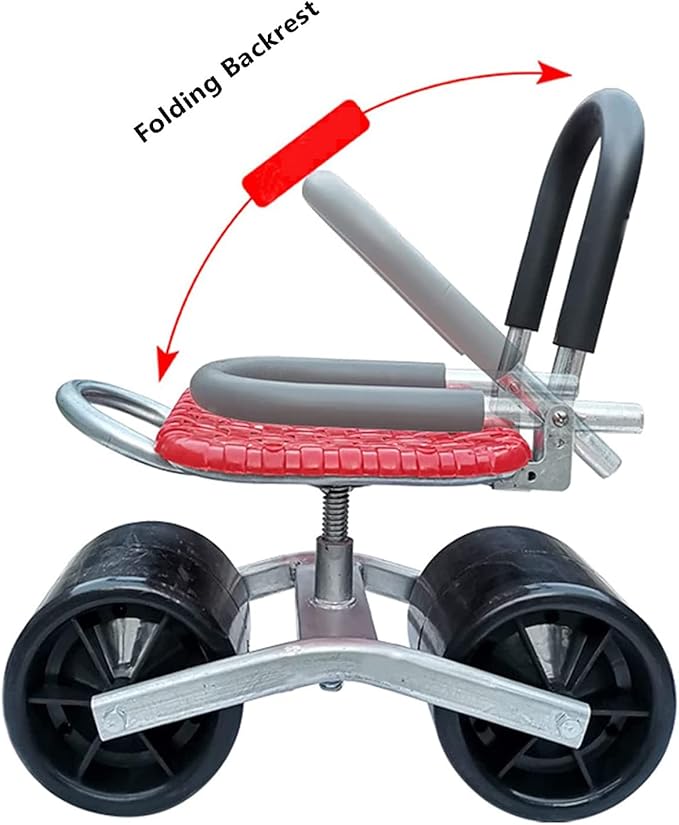 Garden Cart Outdoor Gardening Rolling Work Seat Stool – Comfortable Seat For Painting Cleaning And Car Repair