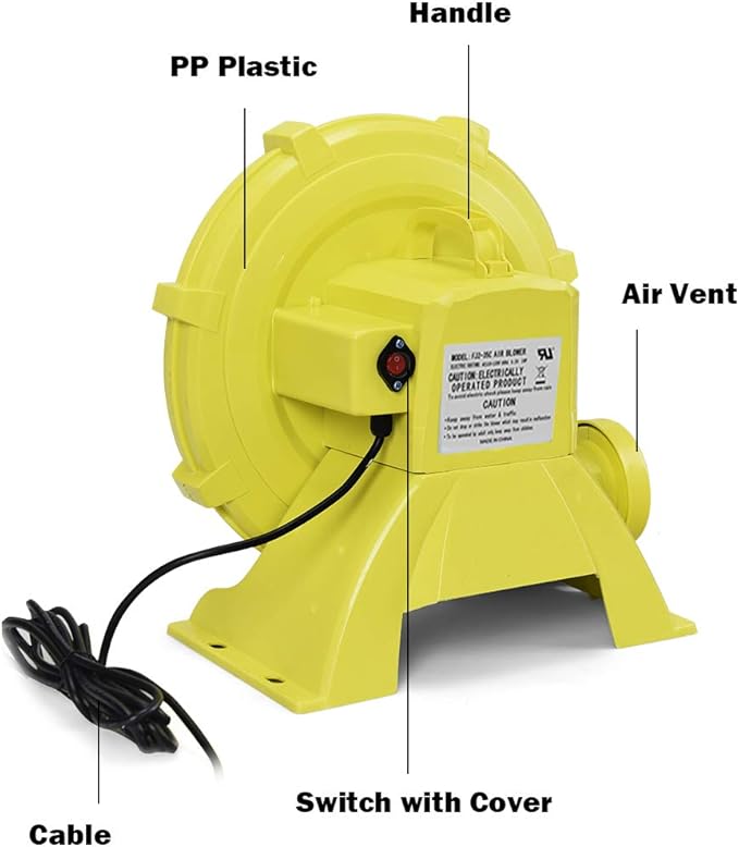 Costzon Air Blower 1.0HP Blower for Bounce House 735W Pump Fan Commercial Inflatable Bouncer Blower Perfect for Inflatable Bounce House Jumper Bouncy Castle Air Blower for Inflatables