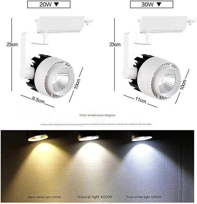 LED Track Light Clothing Store Spotlight Background Wall Showroom SpotlightS Surface-Mounted COB Track Lighting 20W 30W 35W(35wWhite)