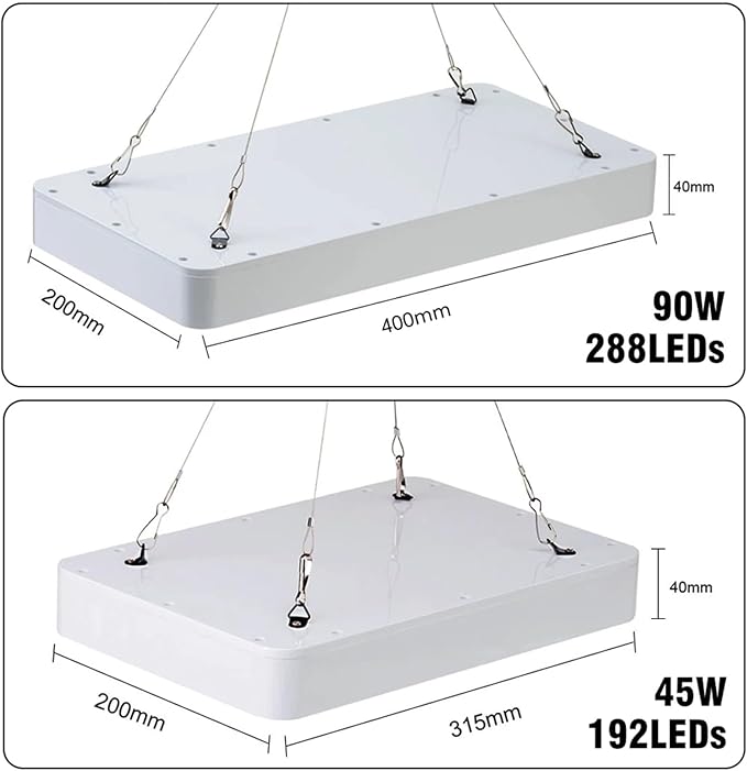 LED Grow Lights for Indoor Plants Full Spectrum Daisy Chain Plant Light with Veg Bloom Double Switch Timer for Indoor Plants Seeding Veg &amp Bloom90W