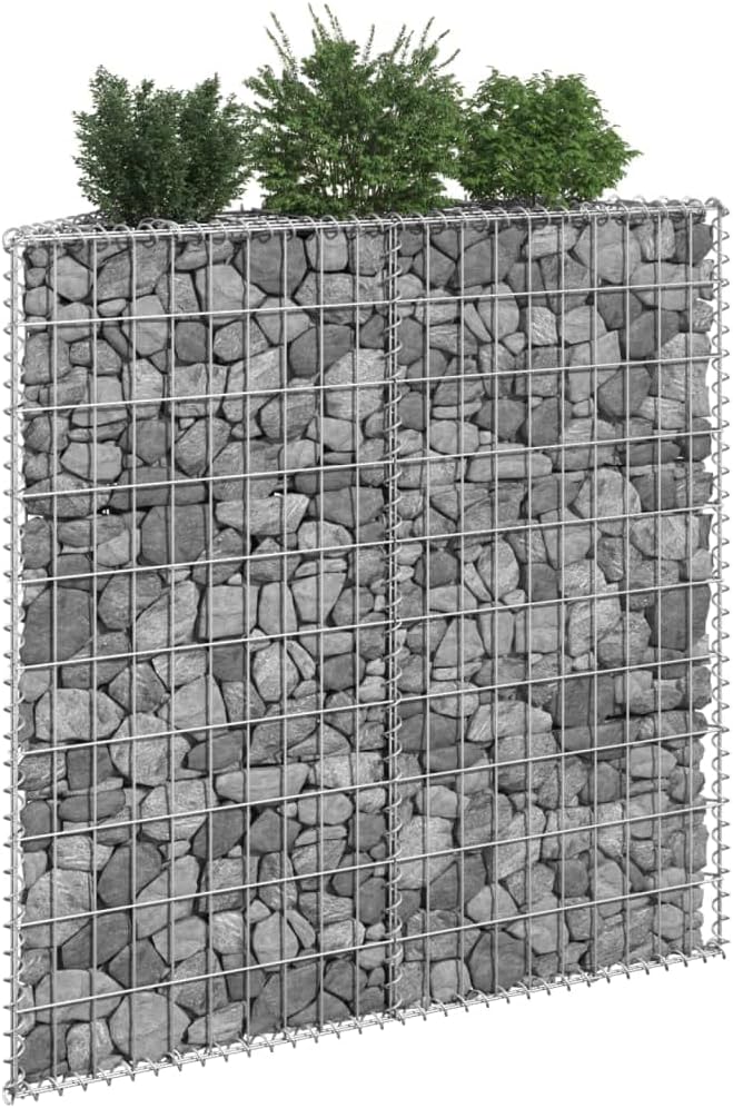 Trapezium Gabion Raised Bed Galvanized Steel 39.4 x 7.9 x 39.4 Outdoor Raised Garden Bed Metal Planter with High Load Capacity for Flower Beds Vegetable Garden Bed and Patio Planters