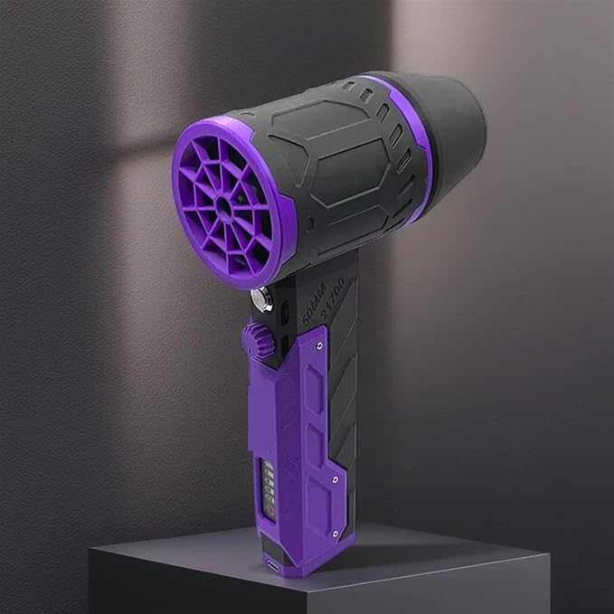 Electric Blower 50mm Brushless Motor Handheld Car Hair Dryer 800-1000g Thrust Blower Dryer 4000mAh for Car Washing and Cleaning(Green)