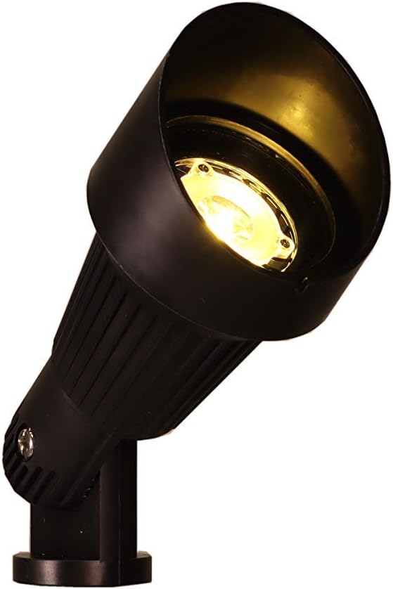 Best Pro Lighting 9W LED Fiberglass Bullet Lights Pack of 6 in Black Finish 12 Volt