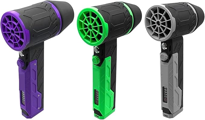 Electric Blower 50mm Brushless Motor Handheld Car Hair Dryer 800-1000g Thrust Blower Dryer 4000mAh for Car Washing and Cleaning(Green)