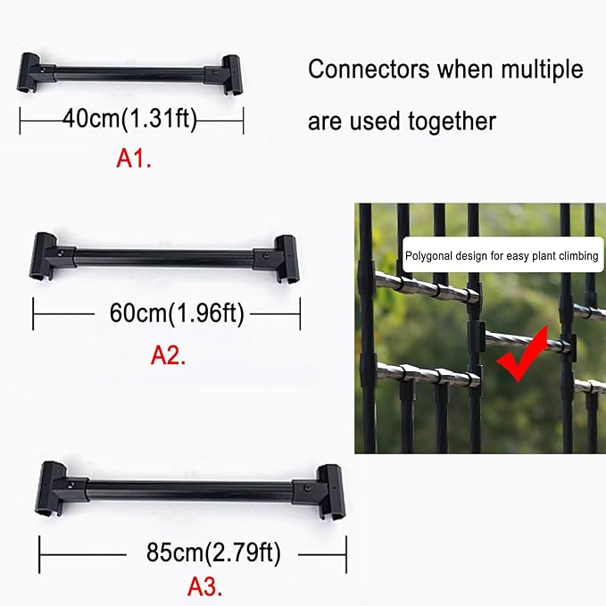 Garden Arch Arbor Trellis for Climbing Plants Outdoor Half Sided Arch Against The Wall Garden Arch Trellis Garden Trellises for Patio Lawn Backyard Black 1.96/2.95/3.93/4.92/5.9/7.21/7.87ft(A3)