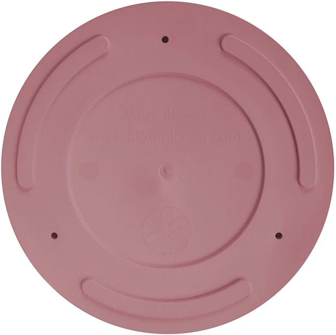 Bloem Mathers 10 Dusty Rose Round Modern Resin Garden Planter Pot with Drainage Holes and Removable Saucer Tray Included