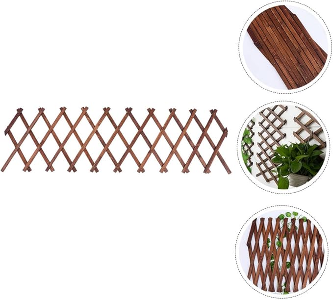 YARNOW Expandable Garden Trellis Versatile Climbing Plant Support Panel Height Durable Carbonized for Outdoor Fencing and Garden Decoration