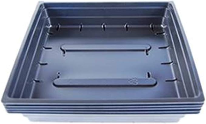 Living Whole Foods Plant Germination Drip Trays - Pack of 100-10 by 10 Black Plastic Greenhouse Growing Trays with No Drain Holes - for Seedlings Microgreens Wheatgrass More