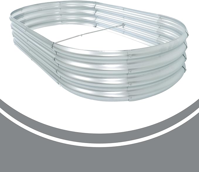 2 Pack 6x3x1Ft Outdoor Metal Raised Garden Bed Flower Oval Floor Planting Box Garden Bed Flowers for Planting Vegetables Herbs Flowers