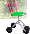 Garden Stool with Wheels Heightening Rolling Gardening Helper Bearing 150kg Adjustable Height 36-48cmfor Home Farms(Green3 Wheels)