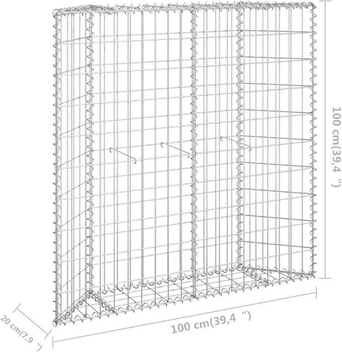 Trapezium Gabion Raised Bed Galvanized Steel 39.4 x 7.9 x 39.4 Outdoor Raised Garden Bed Metal Planter with High Load Capacity for Flower Beds Vegetable Garden Bed and Patio Planters