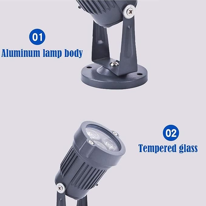 4PCS IP65 Waterproof Lighting Garden Lights - 3W Lawn Light LED Outdoor Spotlight Floodlight Advertising Signs Projection Disc Spotlights(RGB)