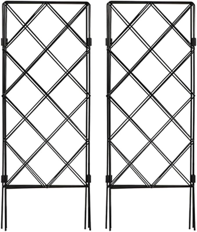 SUPVOX 2pcs Foldable Iron Plant Support Trellis for Climbing Plants Indoor and Outdoor Small Garden Climbing Frame with Sturdy Metal Construction for Vegetable and Flower Vines