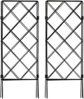 SUPVOX 2pcs Foldable Iron Plant Support Trellis for Climbing Plants Indoor and Outdoor Small Garden Climbing Frame with Sturdy Metal Construction for Vegetable and Flower Vines