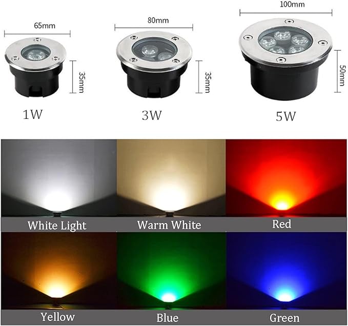 Ground LED Landscape Lights - Outdoor Buried Lights AC85-110V LED Spotlight IP65 Waterproof Walkable Outdoor Avenues Paths Garden Lighting Recessed Ground LightWarm White 4a5W