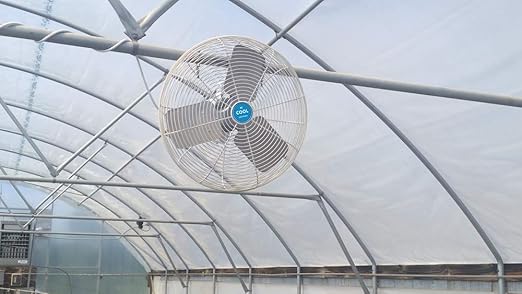 Be Cool Solutions Horticulture &amp Agriculture Specialty Fans - Outdoor Commercial &amp Industrial HAF Fan for Greenhouses Hog &amp Chicken Farms - 1/10 HP 115V 9’ Cord &amp Safety Guards (20