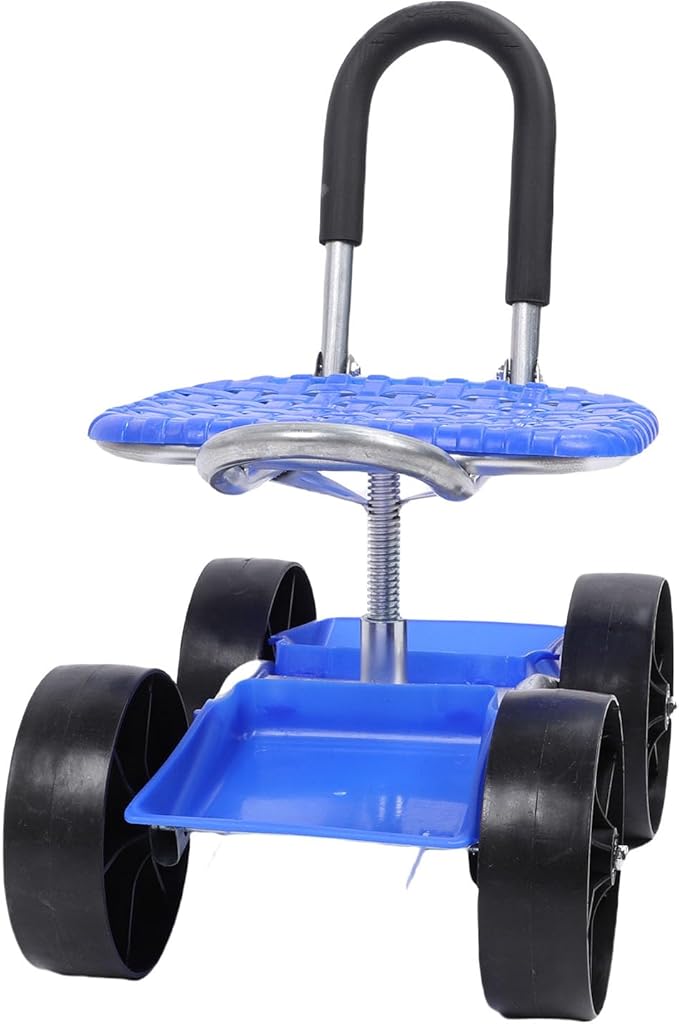 AYNEFY Rolling Garden Seat with 360° Rotation Height Adjustment for Extended Gardening Work
