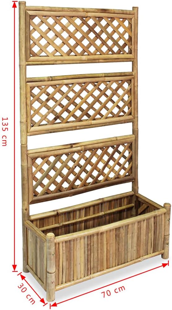 SKM Garden Raised Bed with Trellis Bamboo 27.6