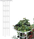 Garden Obelisk Heighten Metal Garden Trellis Potted Plant Climbing Support for Indoor Outdoor Flowers Vine TomatoesWhite90 cm