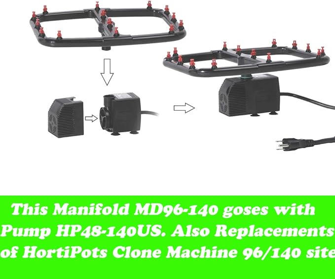 Clone Machine Spray Nozzle Manifold Replacement with Extra 15 x 360 Degree Spray Nozzles for Cloning Machine 96 Site and 140 Site or DIY Aeroponic Cloners