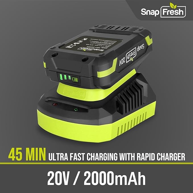 SnapFresh Cordless Leaf Blower - 180 CFM Leaf Blower with Battery &amp Charger 2 Section Tubes Free Control SpeedLightweight Electric Leaf Blower for Blowing Leaves Lawn Care Dust &amp Other D