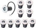 10 Pack Garden Buried Light - Spotlight Led Beam Light 1W LED Landscape Lamp IP67 Outdoor LED Underground Recessed Inground Light for Pathway Patio Lighting(Blue24v(1W))