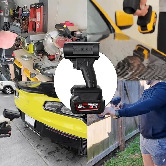 Double-Jet Blower v2.0 Cordless Storm Industries Blower Car Dryer 2026 Upgraded 160000 RPM 200 Mph Leaf Blower for Car Patio Snow Lawn Dryer (for Dewalt)