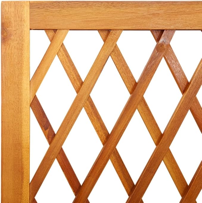Garden Planter with Trellis and Shelf Outdoor Raised Garden Bed Planter with Trellis Flower Standing Planter Box 39.4x12.6x72.8 Solid Wood Acacia-132