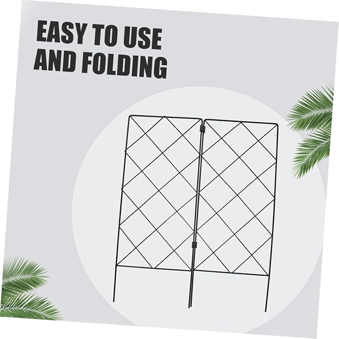 2Pcs Foldable Plant Climbing Trellis for Garden Sturdy Support for Vines and Climbing Plants Adjustable Height Green Support Accessories
