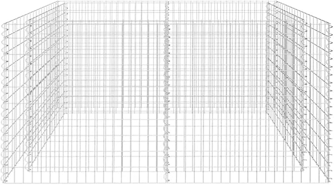 SKM Gabion Raised Bed Steel 180x90x100 cm Silver (Weight-27KG)